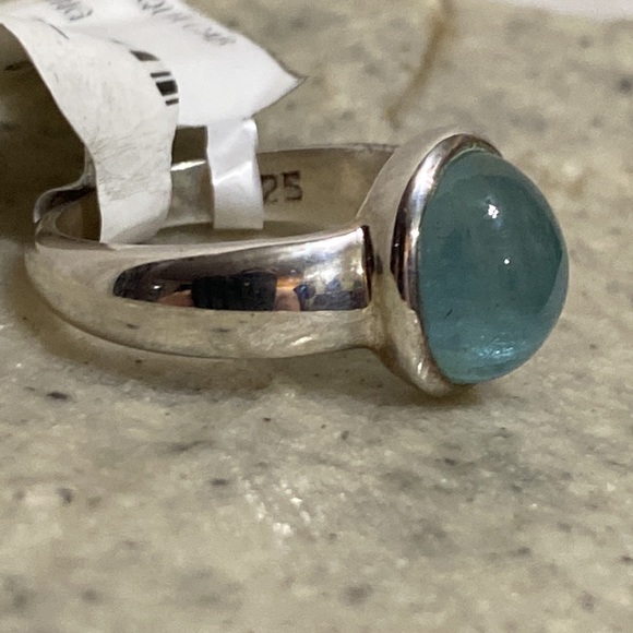 *SOLD*🆕Sterling Silver Aquamarine Cabochon Ring - Picture 3 of 9